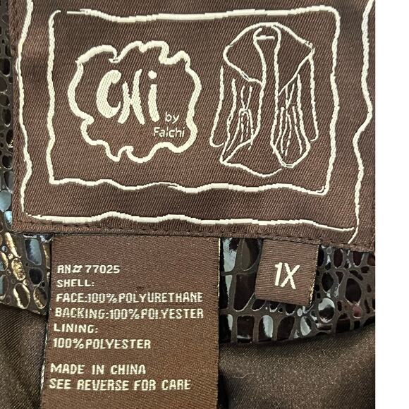 Chi by Faichi Women’s 1X Black Hooded Jacket 3/4 Sleeve Lightweight Plus Size - Picture 3 of 9